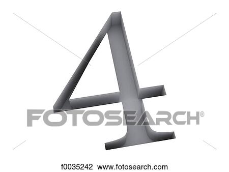 Stock Image - Typography: numeral 4. Fotosearch