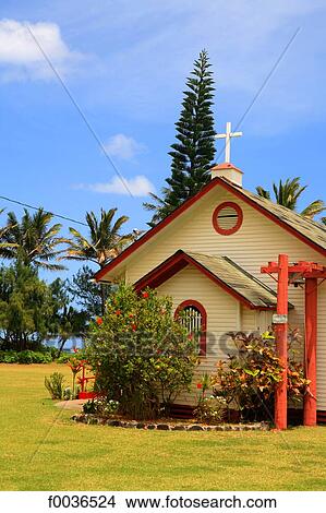 United States, Hawaii, Oahu island, east coast, chapel View Large Photo Image Picture - United States, Hawaii, Oahu island, east coast, chapel. Fotosearch