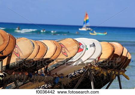 Stock Image - United States, Hawaii, Oahu island, Waikiki beach. Fotosearch
