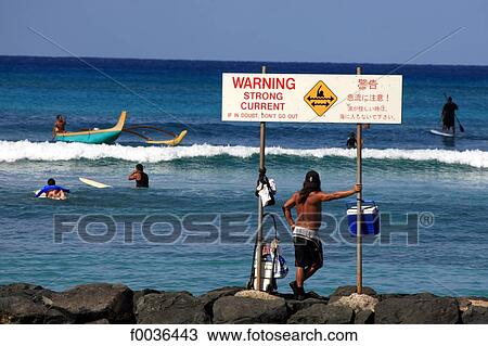 Stock Image - United States, Hawaii, Oahu island, Waikiki beach. Fotosearch