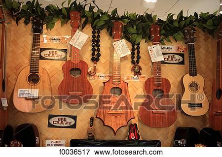Stock Photo - United States, Hawaii, Oahu island, ukulele. Fotosearch