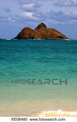 Stock Photography - United States, Hawaii, Oahu island, Kailua, Mokulua islands. Fotosearch