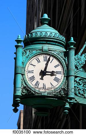 United States, Illinois, Chicago, clock View Large Photo Image Stock Image - United States, Illinois, Chicago, clock. Fotosearch