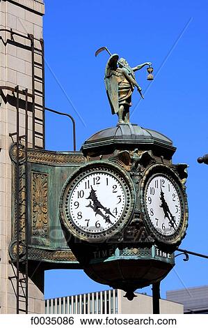 United States, Illinois, Chicago, clock View Large Photo Image Stock Photograph - United States, Illinois, Chicago, clock. Fotosearch
