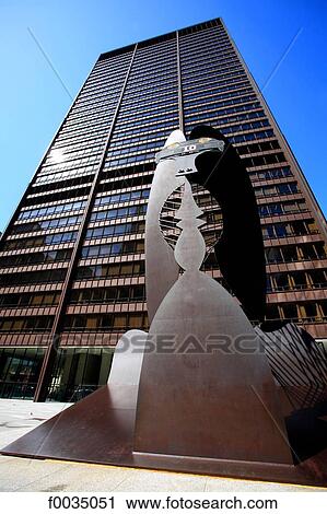 Stock Image - United States, Illinois, Chicago, Daley Plaza, modern sculpture. Fotosearch