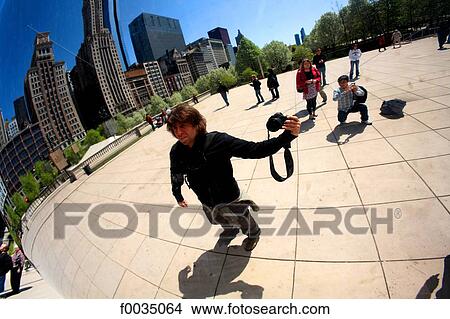 United States, Illinois, Chicago, Millennium park, Cloud gate (the bean) View Large Photo Image Picture - United States, Illinois, Chicago, Millennium park, Cloud gate (the bean). Fotosearch