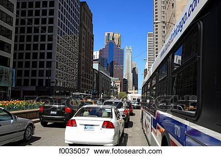 United States, Illinois, Chicago, traffic View Large Photo Image Stock Photo - United States, Illinois, Chicago, traffic. Fotosearch