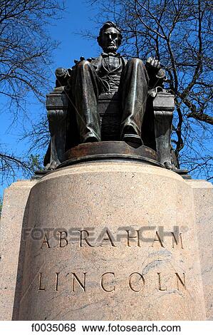 Stock Photo - United States, Illinois, Chicago, statue of Abraham Lincoln. Fotosearch