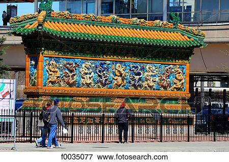 United States, Illinois, Chicago, Chinatown, nine dragon wall View Large Photo Image Stock Photo - United States, Illinois, Chicago, Chinatown, nine dragon wall. Fotosearch