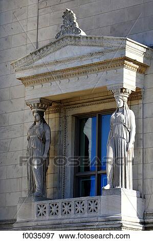 Stock Photo - United States, Illinois, Chicago, museum of natural history, caryatids. Fotosearch