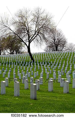 Stock Image - United States, Wisconsin, Milwaukee, Woods national cemetery. Fotosearch