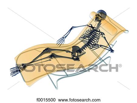 Stock Image - Skeleton: deck-chair. Fotosearch