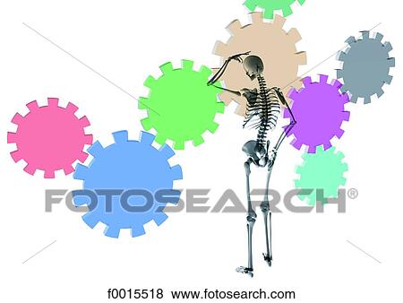 Stock Photo - Skeleton: thinking. Fotosearch
