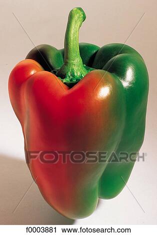 Stock Image - Fruits and vegetables, condiment, pepper, red pepper, green pepper, green. Fotosearch