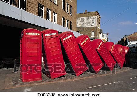 London suburb, line of phone boxes View Large Photo Image Stock Photo - London suburb, line of phone boxes. Fotosearch