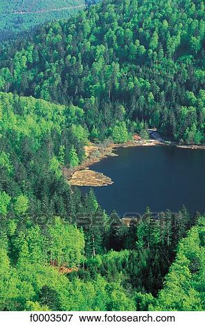Stock Photo - France, Alsace, Lake of Fishboedle. Fotosearch