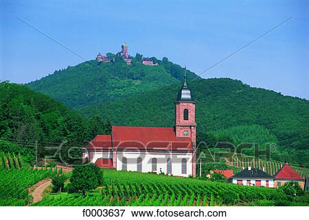 France, Alsace, Saint Hippolyte village, church and castle View Large Photo Image Stock Photo - France, Alsace, Saint Hippolyte village, church and castle. Fotosearch