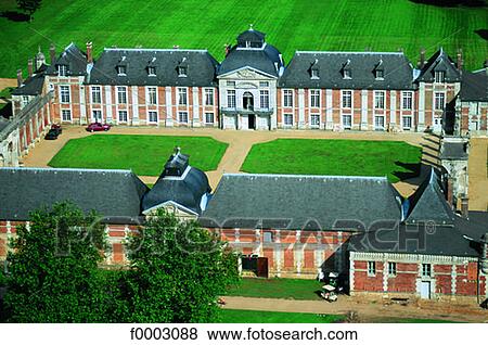 France, Normandy, Aerial view of Battlefield Castle View Large Photo Image Stock Photo - France, Normandy, Aerial view of Battlefield Castle. Fotosearch