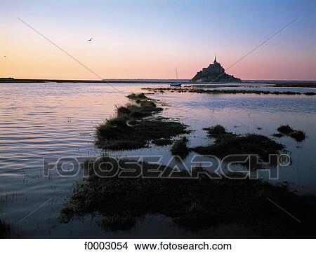 France, Normandy, Mont Saint Michel at sunset View Large Photo Image Picture - France, Normandy, Mont Saint Michel at sunset. Fotosearch