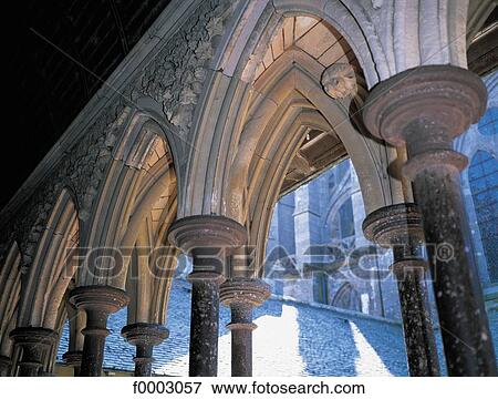 France, Normandy, Mont Saint Michel abbey, Gothic archway View Large Photo Image Stock Photo - France, Normandy, Mont Saint Michel abbey, Gothic archway. Fotosearch