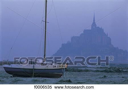 France, Normandy, Ship in the Mont Saint Michel bay View Large Photo Image Stock Photography - France, Normandy, Ship in the Mont Saint Michel bay. Fotosearch