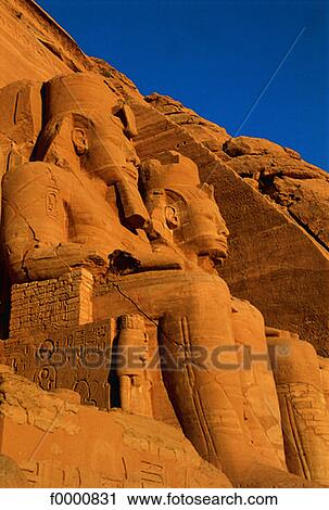 Stock Image - Egyp, Abou Simbel, temple of Ramses II. Fotosearch