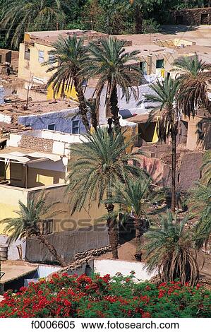 Stock Photography - Egyp, Assouan, adobe houses. Fotosearch