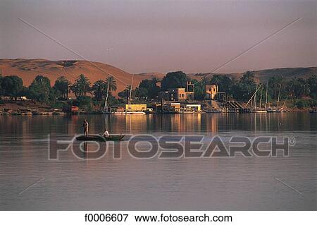 Egyp, West bank of Aswan at sunset View Large Photo Image Stock Photo - Egyp, West bank of Aswan at sunset. Fotosearch