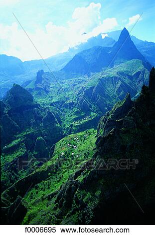 Reunion, Cirque of Cilaos View Large Photo Image Stock Photography - Reunion, Cirque of Cilaos. Fotosearch