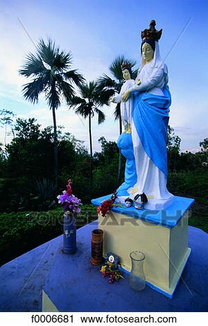 Reunion, Statue of the Virgin View Large Photo Image Stock Image - Reunion, Statue of the Virgin. Fotosearch