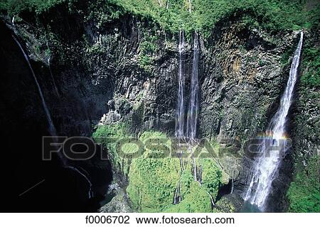 Stock Image - Reunion, Waterfall. Fotosearch