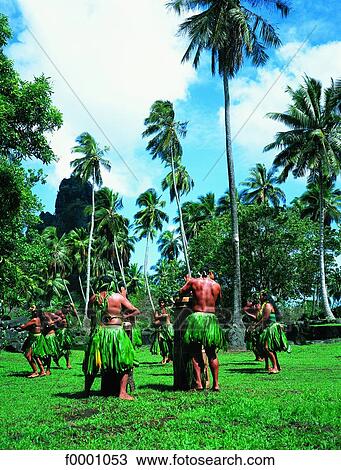 Stock Image - French Polynesia, Nuku-Hiva, the pig dance. Fotosearch