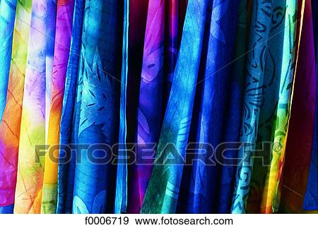 French Polynesia, Tahiti, Papeete, multicolored pareos View Large Photo Image Stock Photo - French Polynesia, Tahiti, Papeete, multicolored pareos. Fotosearch