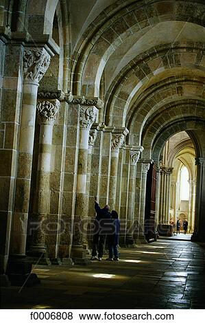 Stock Photo - Burgundy, Nave of the Vezelay basilica. Fotosearch