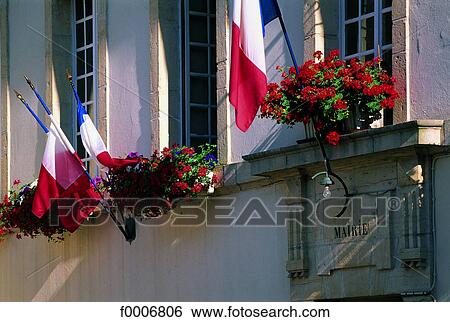 Stock Photograph - Burgundy, Village City Hall. Fotosearch