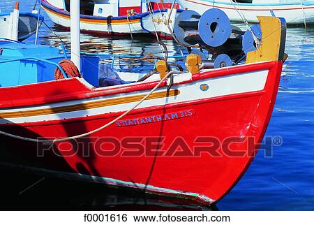 Greece, Mykonos harbour, small boat View Large Photo Image Stock Photograph - Greece, Mykonos harbour, small boat. Fotosearch