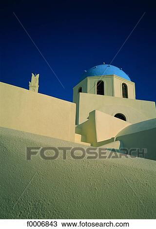Greece, Santorini, domes and terraces View Large Photo Image Stock Image - Greece, Santorini, domes and terraces. Fotosearch