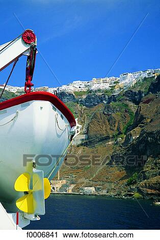 Greece, Santorini, dry boat View Large Photo Image Stock Image - Greece, Santorini, dry boat. Fotosearch