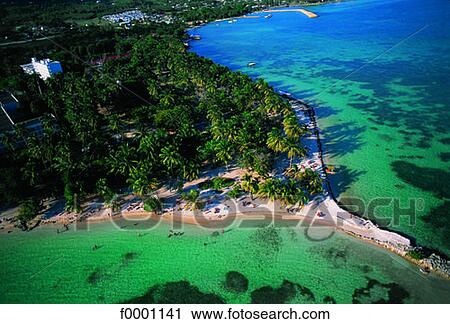Stock Image - French West Indies, Guadeloupe, Caravelle beach. Fotosearch