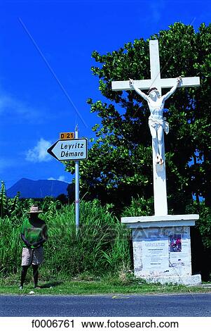 Stock Image - French West Indies, Martinique, on the Basse Pointe road. Fotosearch