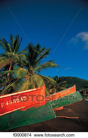 Picture - Dream beach and Palms, landscape, boat, palm tree, exotism, exotic. Fotosearch