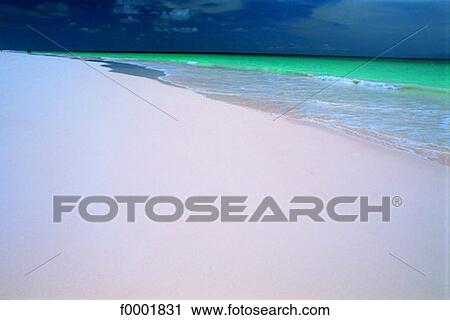 Stock Image - Dream beach and Palms, landscape, beach, seaside, seashore, beaches. Fotosearch