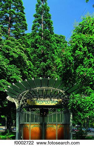 Stock Image - France, Paris, Metro stop. Fotosearch