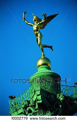 France, Paris, Place de la Bastille, the "Genie de la Bastille" statue View Large Photo Image Stock Photo - France, Paris, Place de la Bastille, the "Genie de la Bastille" statue. Fotosearch