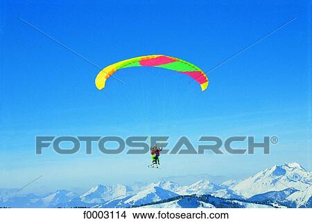 France, Alps, Avoriaz, paraglider View Large Photo Image Picture - France, Alps, Avoriaz, paraglider. Fotosearch