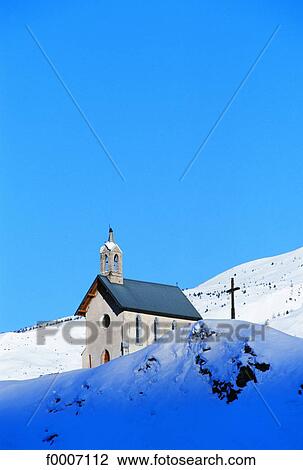 France, Alps, Valloire, church surrounded by snow View Large Photo Image Stock Image - France, Alps, Valloire, church surrounded by snow. Fotosearch