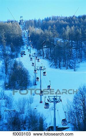 France, Alps, Valloire, ski tow, cable cars View Large Photo Image Stock Image - France, Alps, Valloire, ski tow, cable cars . Fotosearch