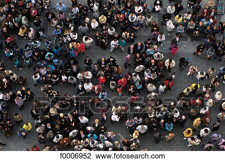 Prague, Crowd View Large Photo Image Stock Image - Prague, Crowd. Fotosearch