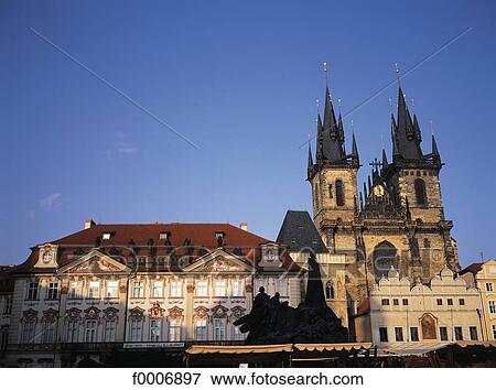 Prague, The Tyn cathedral View Large Photo Image Stock Photo - Prague, The Tyn cathedral. Fotosearch