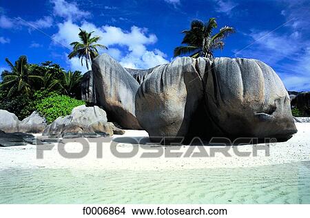 Seychelles, La Digue Island, granite rocks View Large Photo Image Picture - Seychelles, La Digue Island, granite rocks. Fotosearch